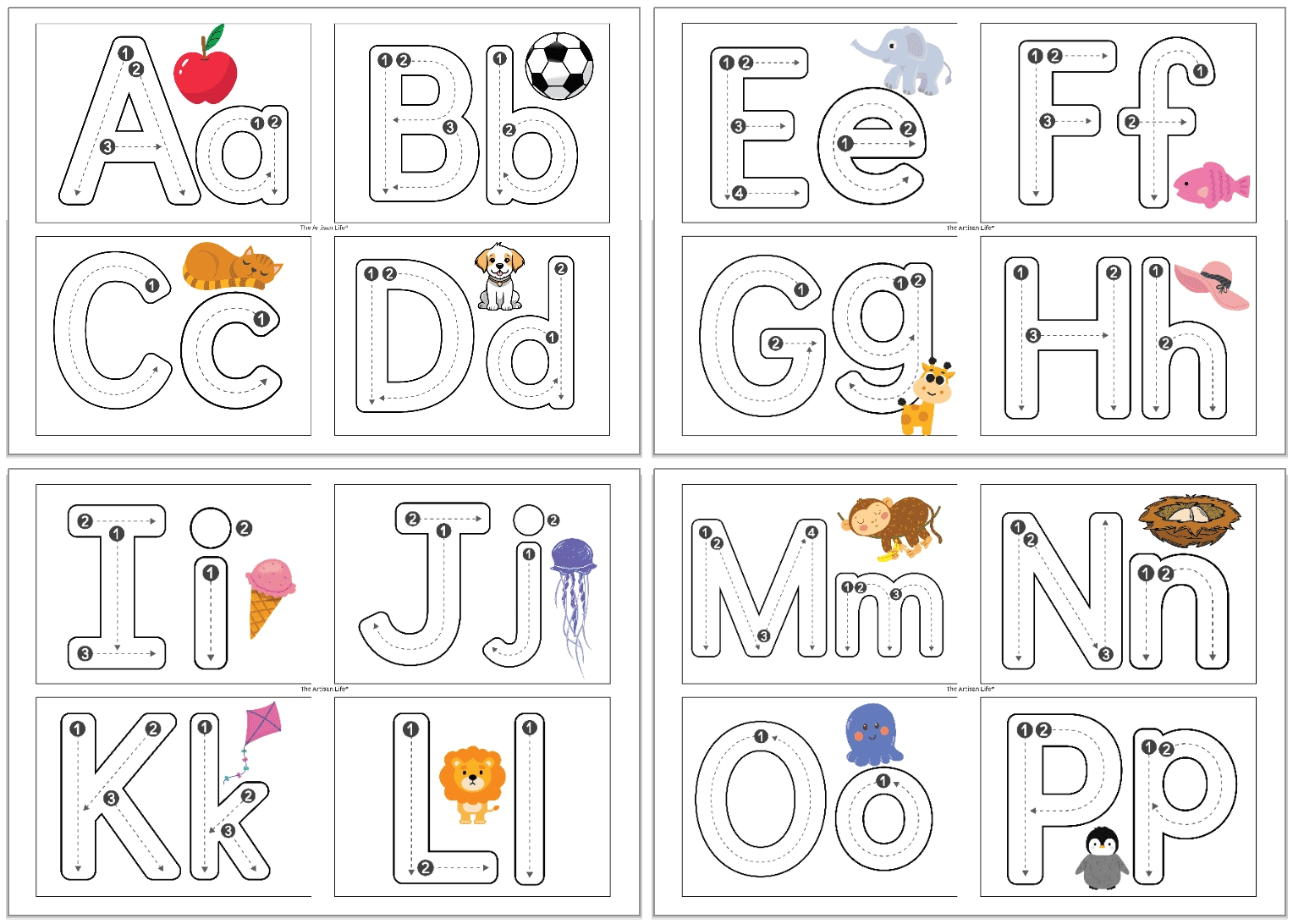 Free Printable Alphabet Tracing Cards The Artisan Life Free Printable Alphabet Tracing Cards The Artisan Life