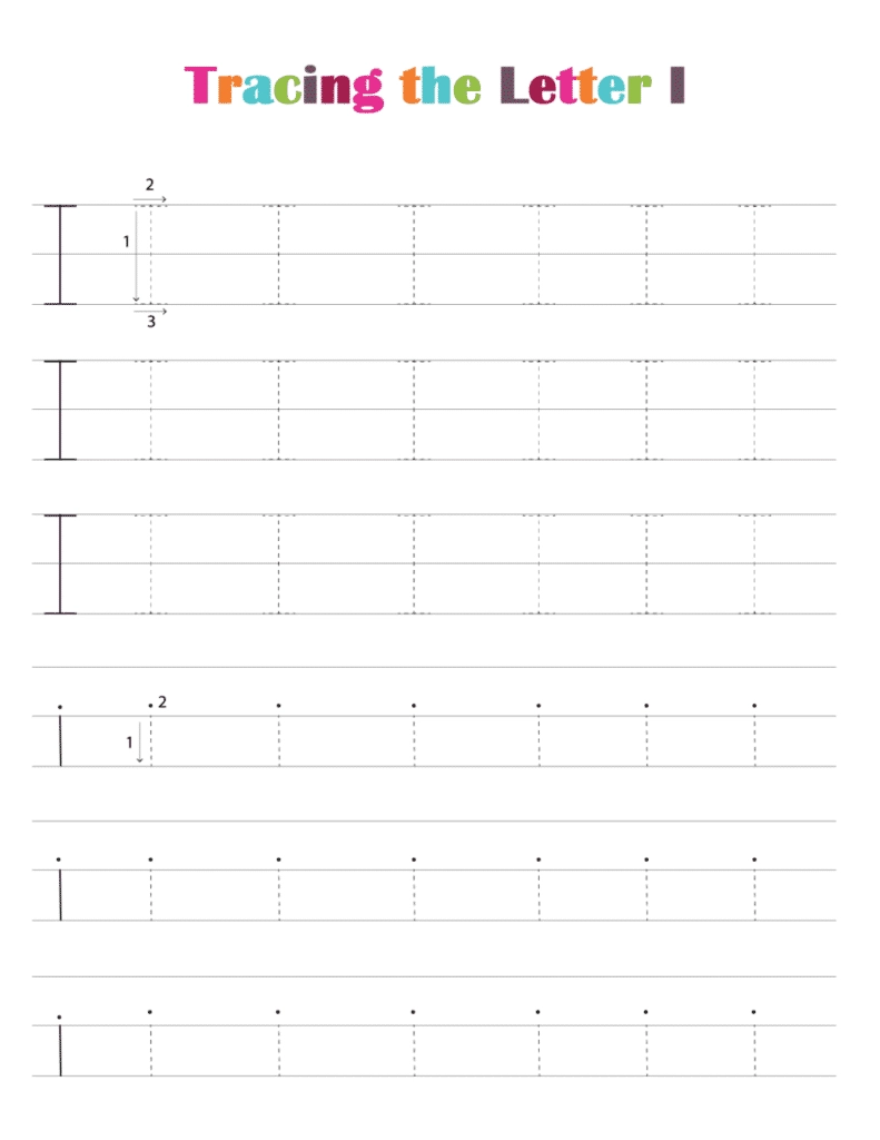 Free Printable Alphabet Tracing Worksheets PDF Letter I Free Printable Alphabet Tracing Worksheets PDF Letter I