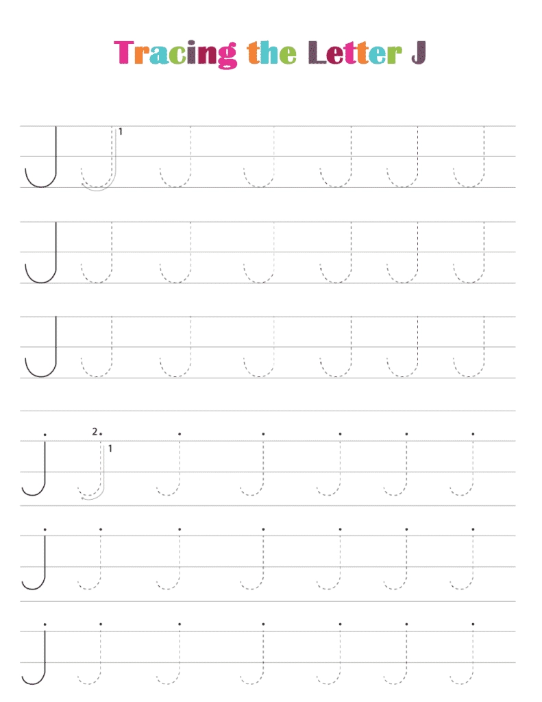 Letter J Tracing Worksheets Pdf