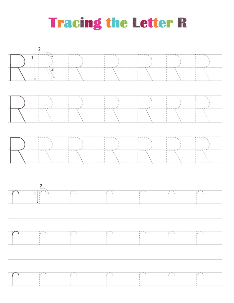 Free Printable Letter R Tracing Worksheets Free Printable Letter R Tracing Worksheets