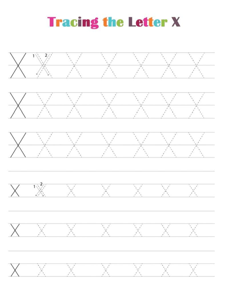Free Printable Alphabet Tracing Worksheets PDF Letter X Free Printable Alphabet Tracing Worksheets PDF Letter X