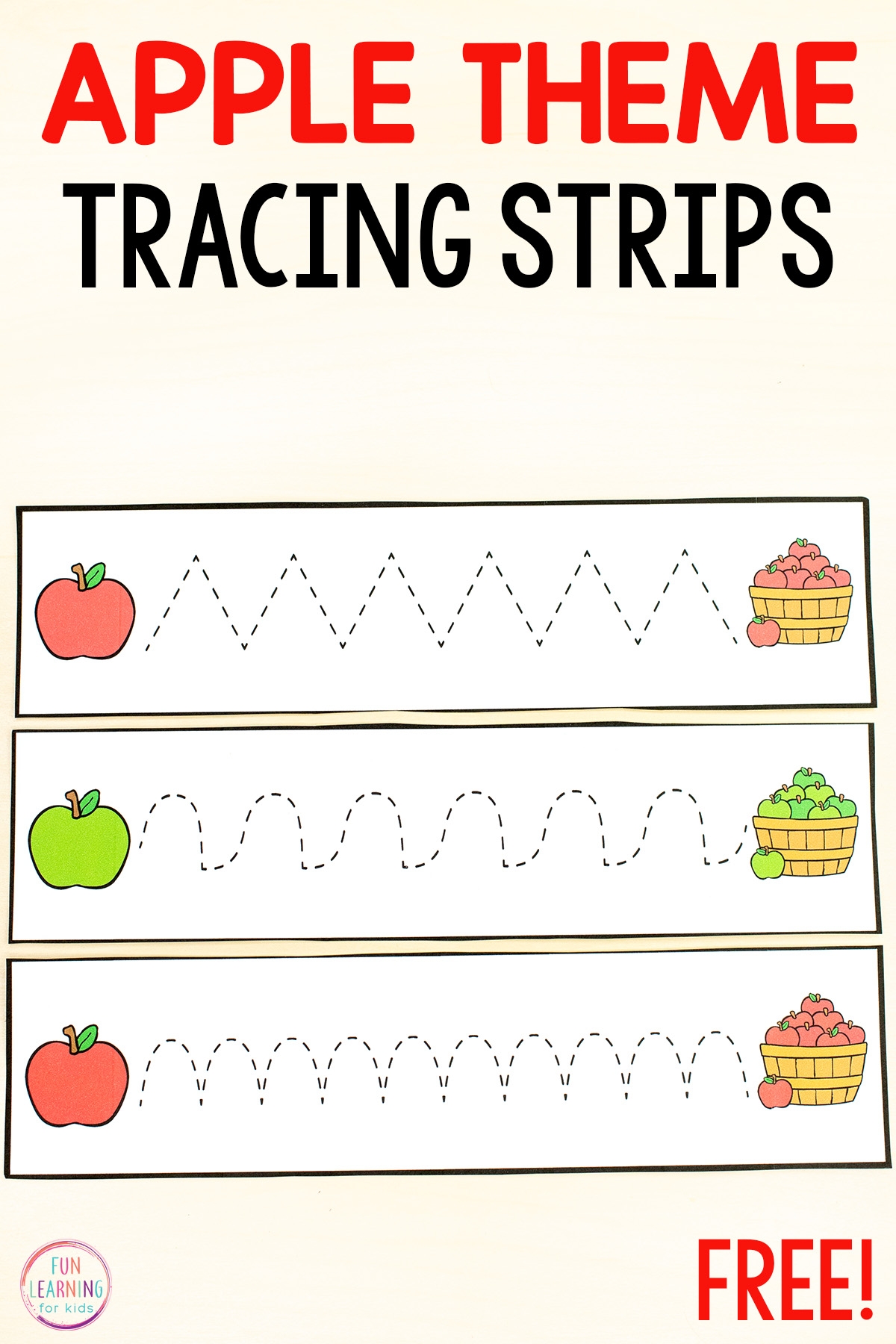 Free Printable Apple Fine Motor Tracing Strips For Pre Writing Free Printable Apple Fine Motor Tracing Strips For Pre Writing