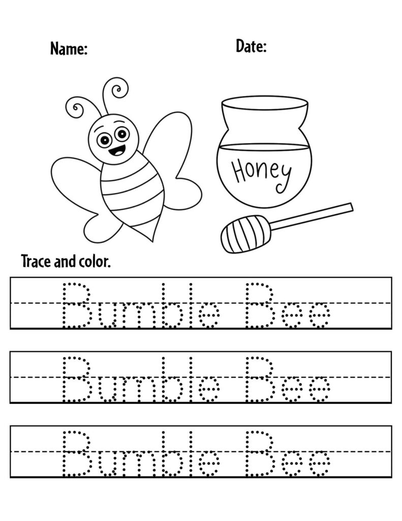 FREE Printable Bee Worksheets The Hollydog Blog