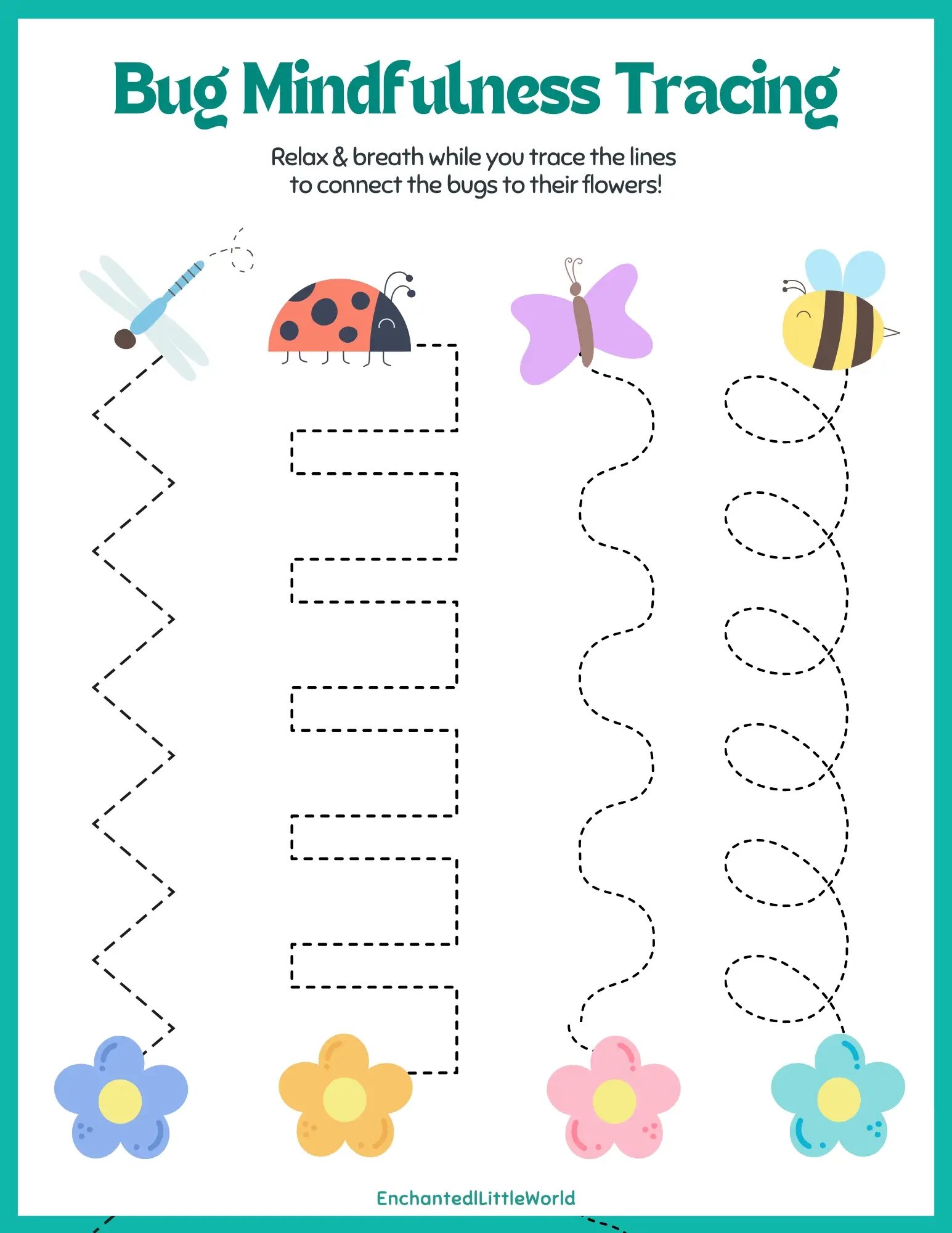 Free Printable Bug Finger Tracing Enchanted Little World