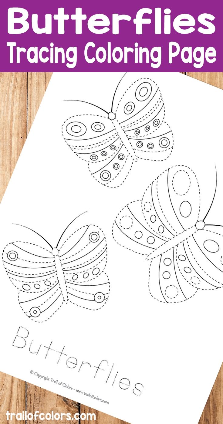 Free Printable Butterflies Tracing Coloring Page Trail Of Colors Free Printable Butterflies Tracing Coloring Page Trail Of Colors