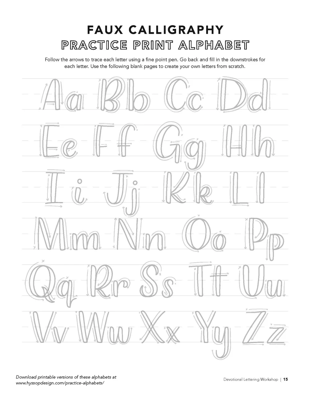 Calligraphy Tracing Worksheets