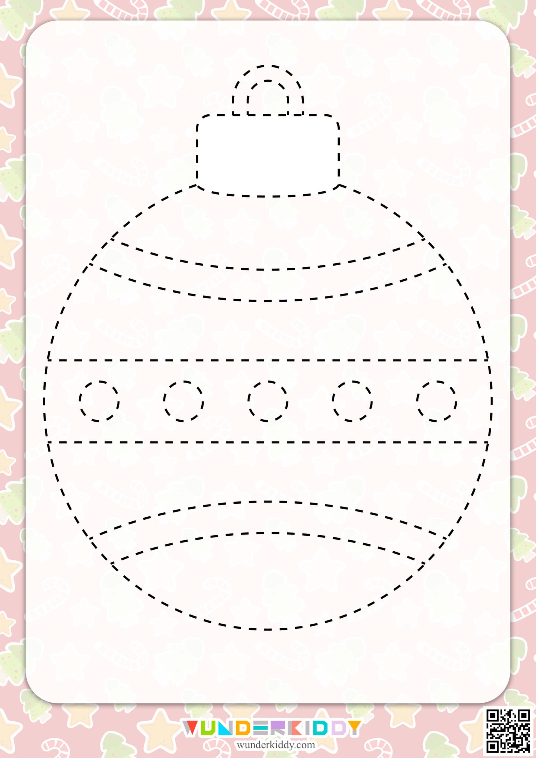 Free Printable Christmas Ball Tracing Handwriting Pre K Worksheet