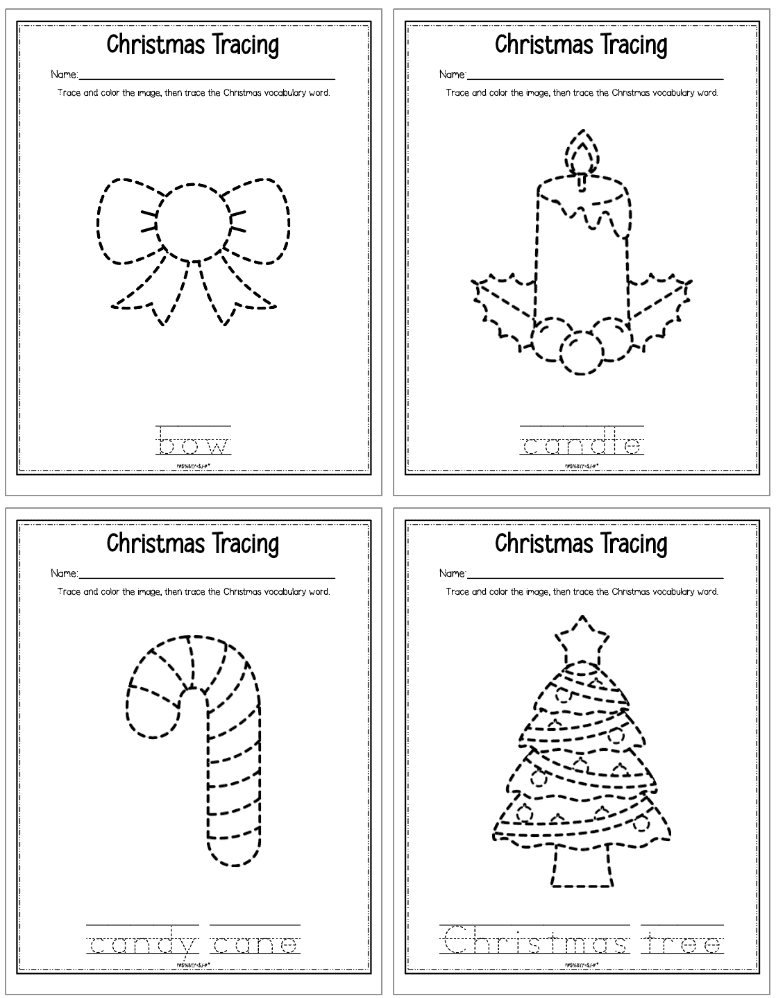 Free Printable Christmas Tracing Worksheets The Artisan Life