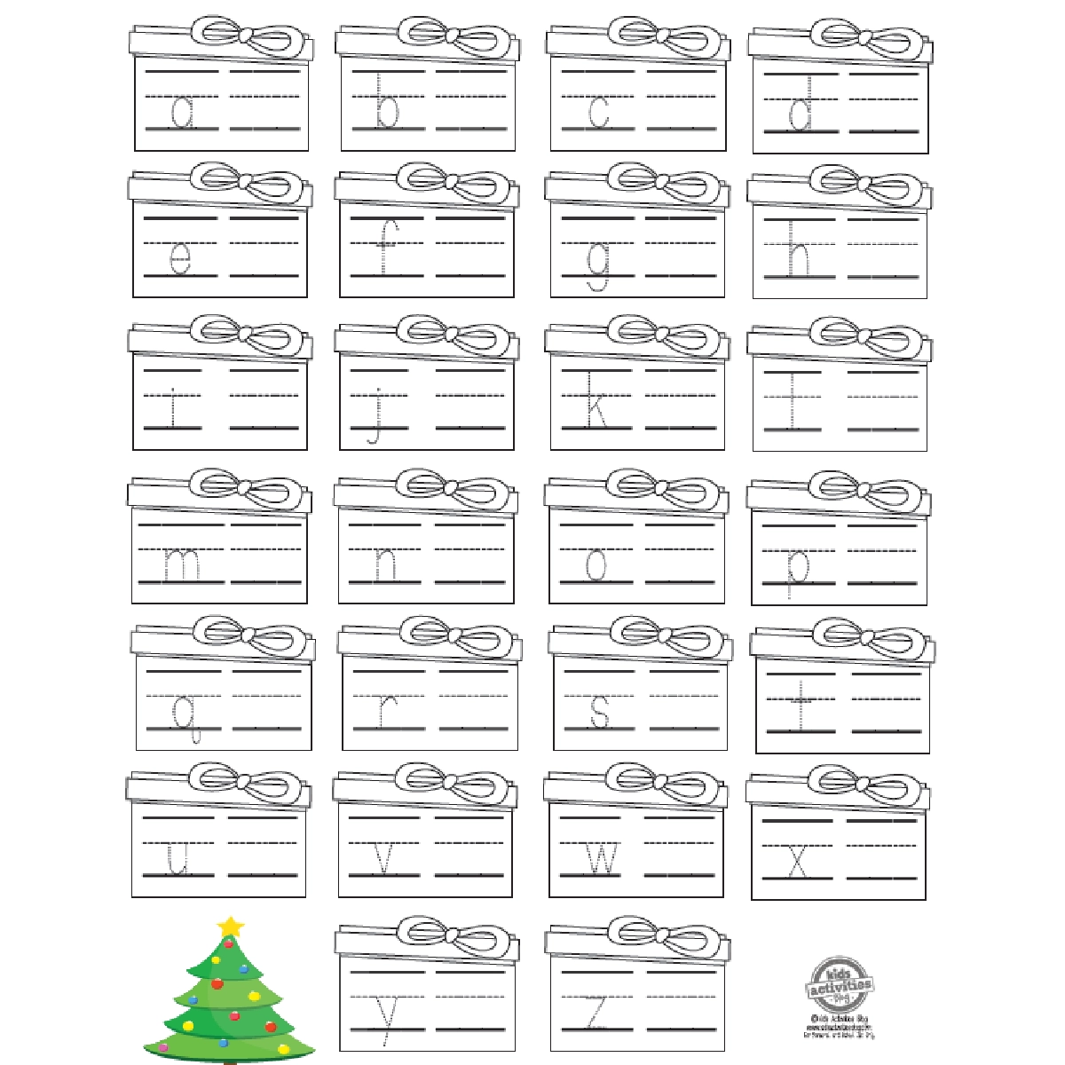 Free Printable Christmas Writing Practice Worksheets Kids 