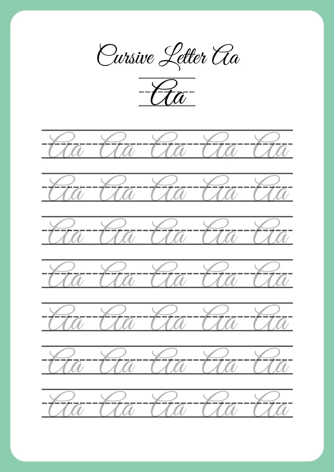 Alphabet Tracing Worksheets Cursive