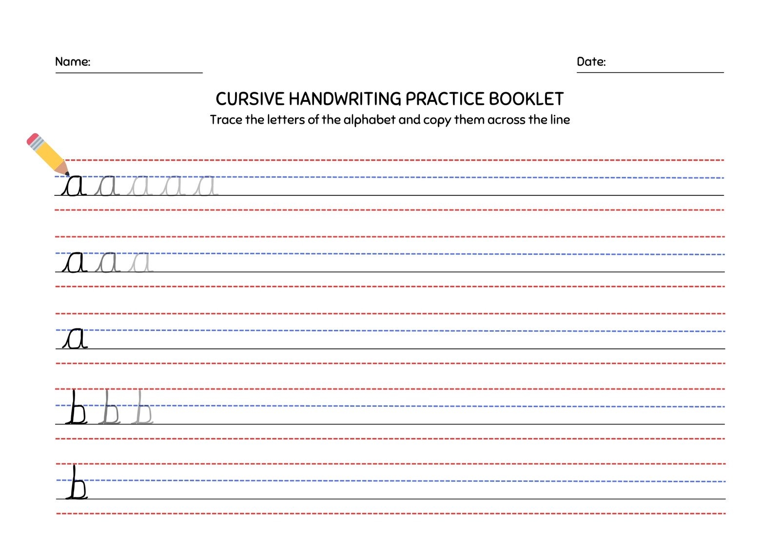 Custom Cursive Tracing Worksheets