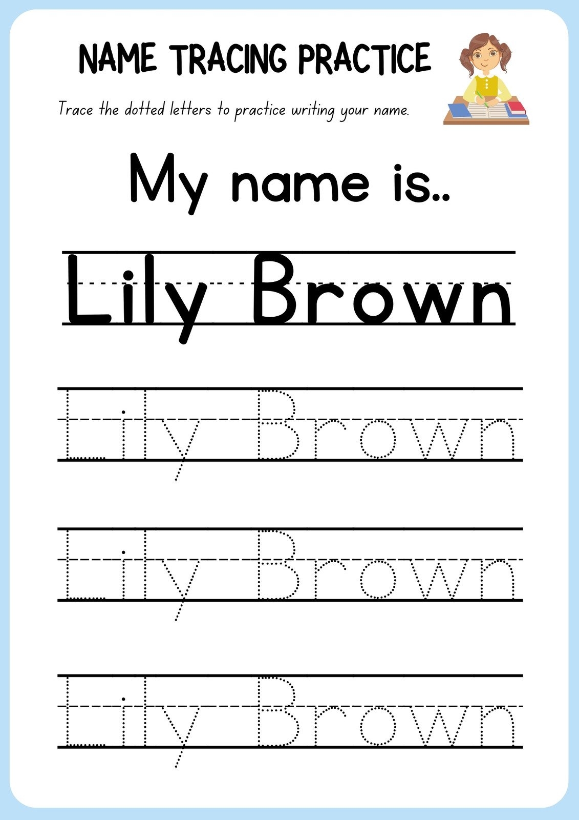  Free Printable EDITABLE Name Tracing Worksheets Worksheets 
