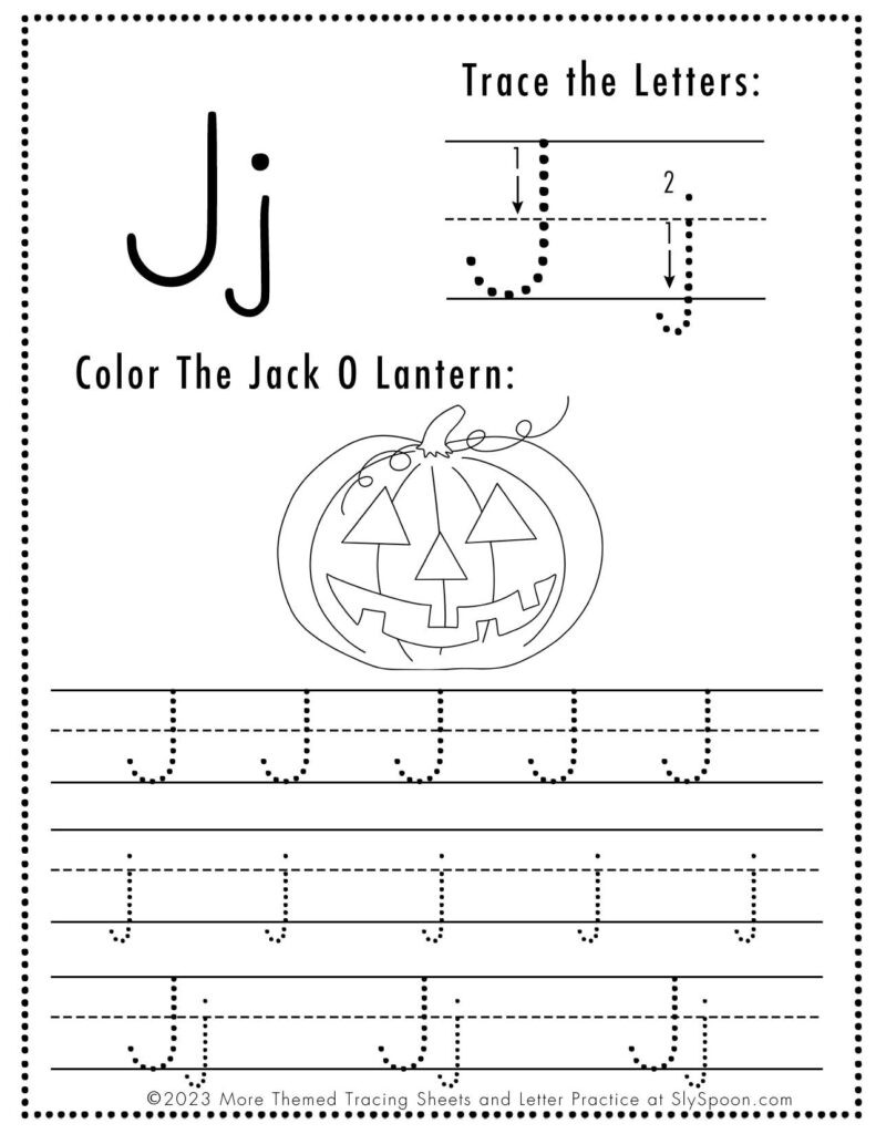 Tracing Letter J Worksheets For Preschool