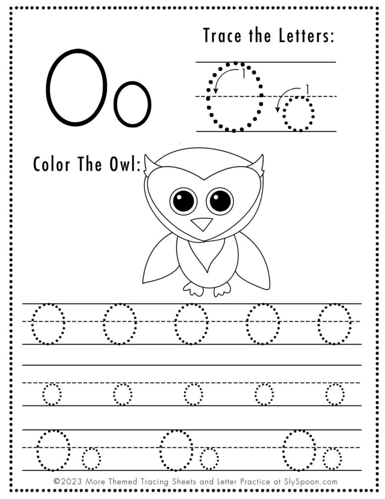 O Tracing Worksheet