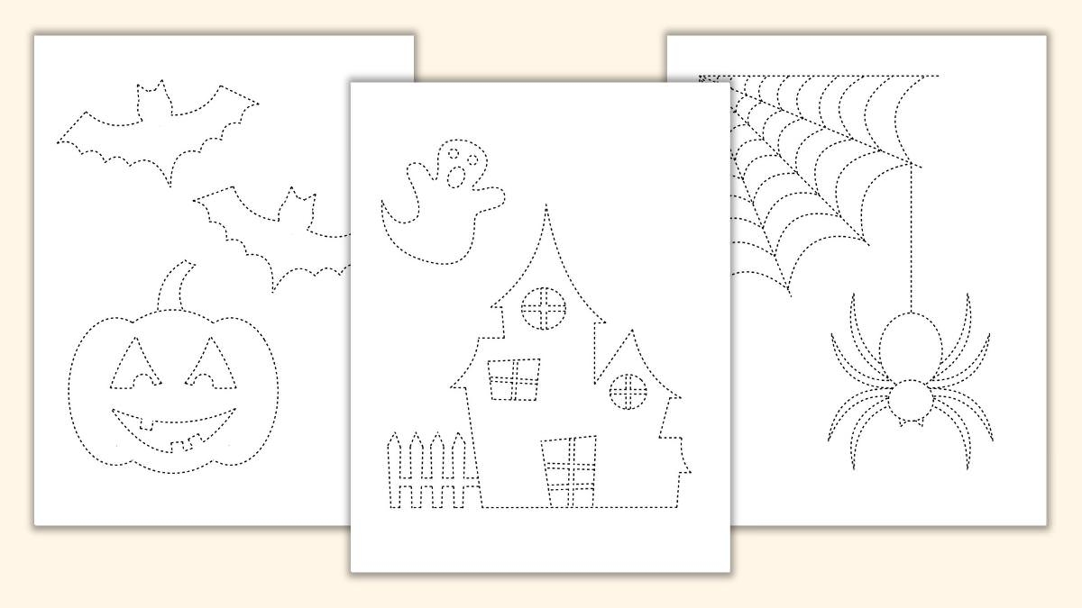 Free Printable Halloween Tracing Sheets Trace amp Color The 