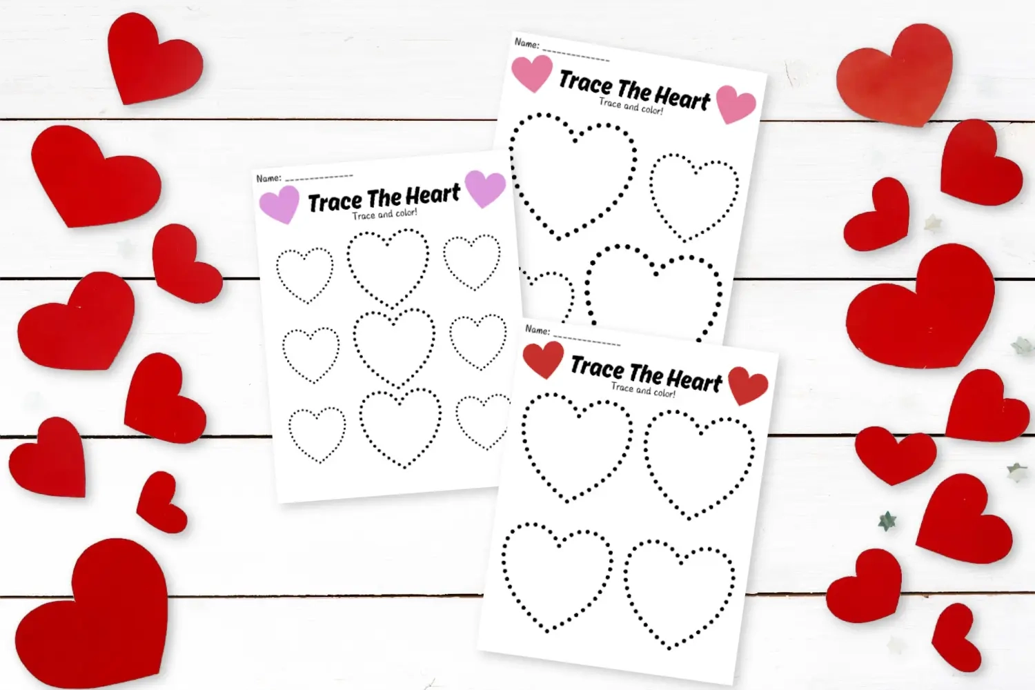 Free Printable Heart Tracing Worksheet For Kids Simple Mom Project