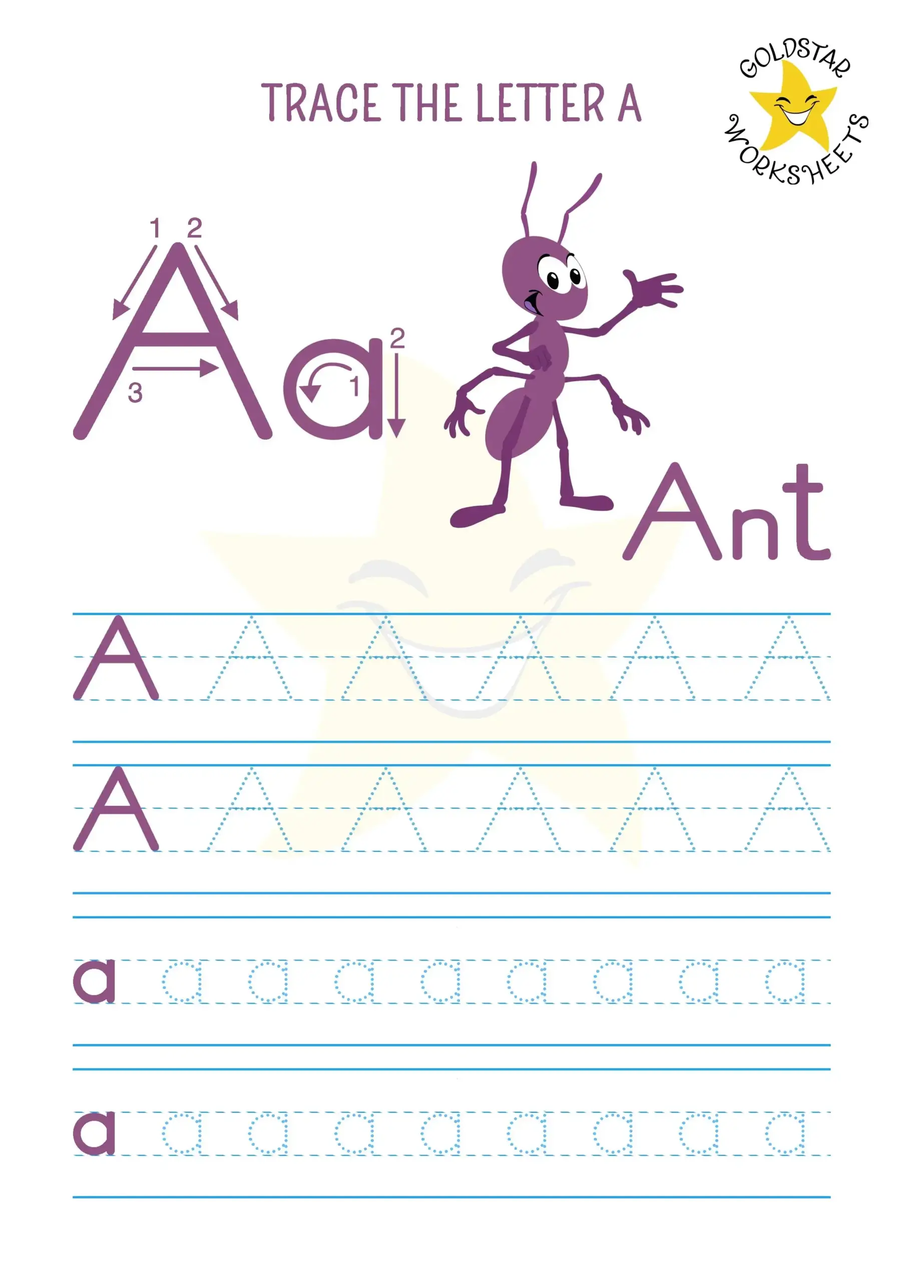 Alphabet Tracing Worksheets Letter A
