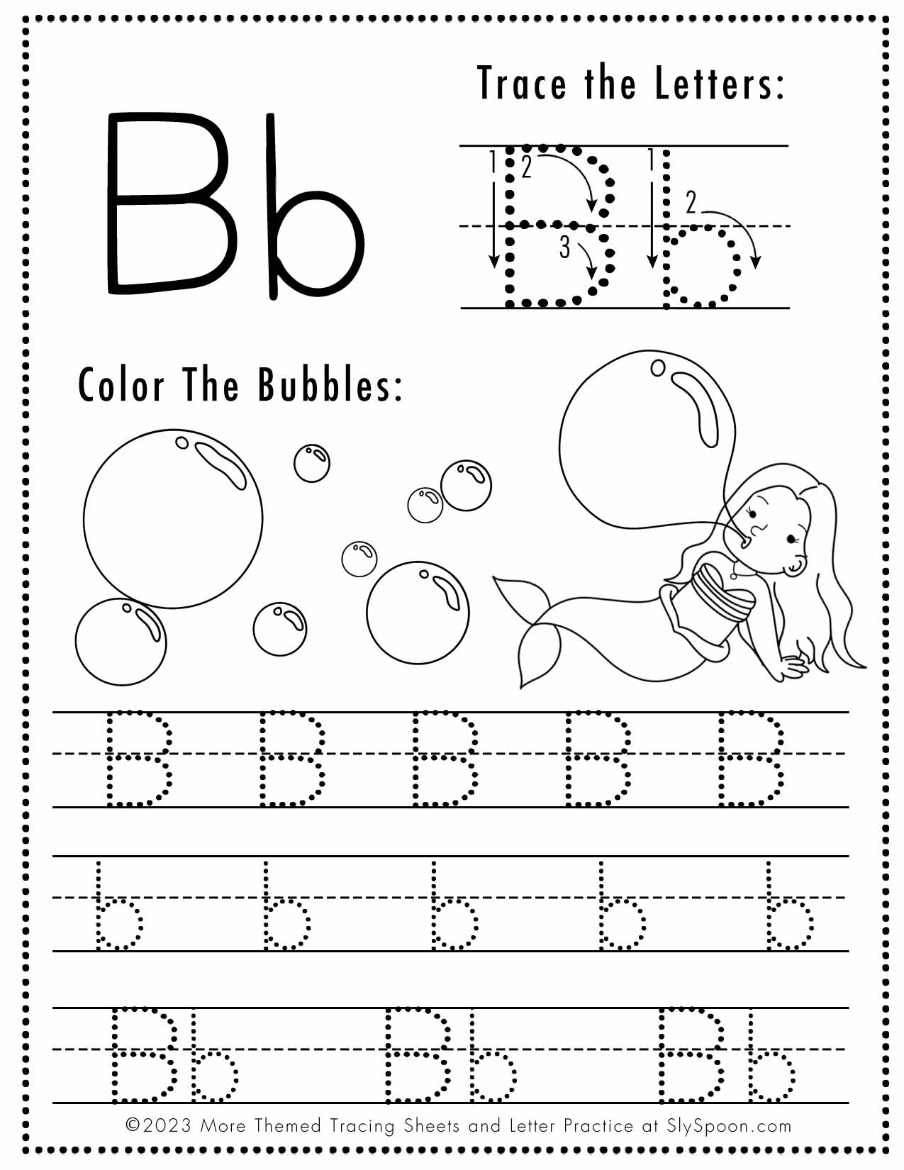 Free Printable Letter B Worksheets Sly Spoon