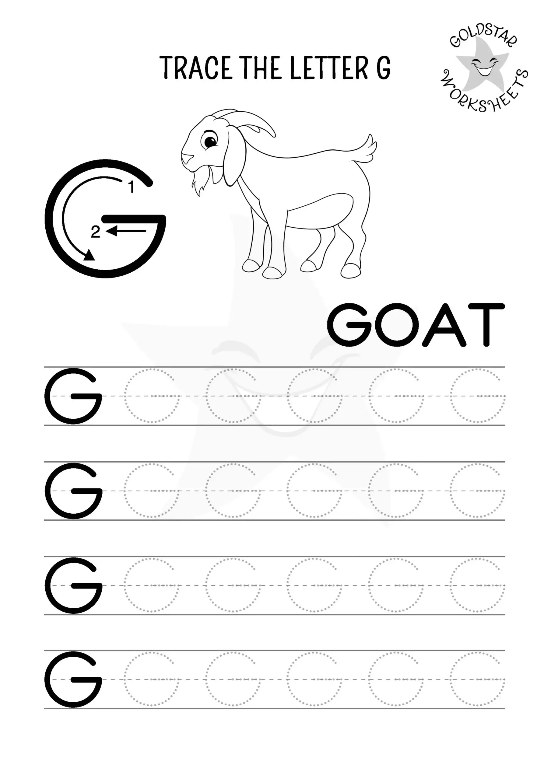 Free Printable Letter G Tracing Worksheets Goat amp Goose Fun Free Printable Letter G Tracing Worksheets Goat amp Goose Fun