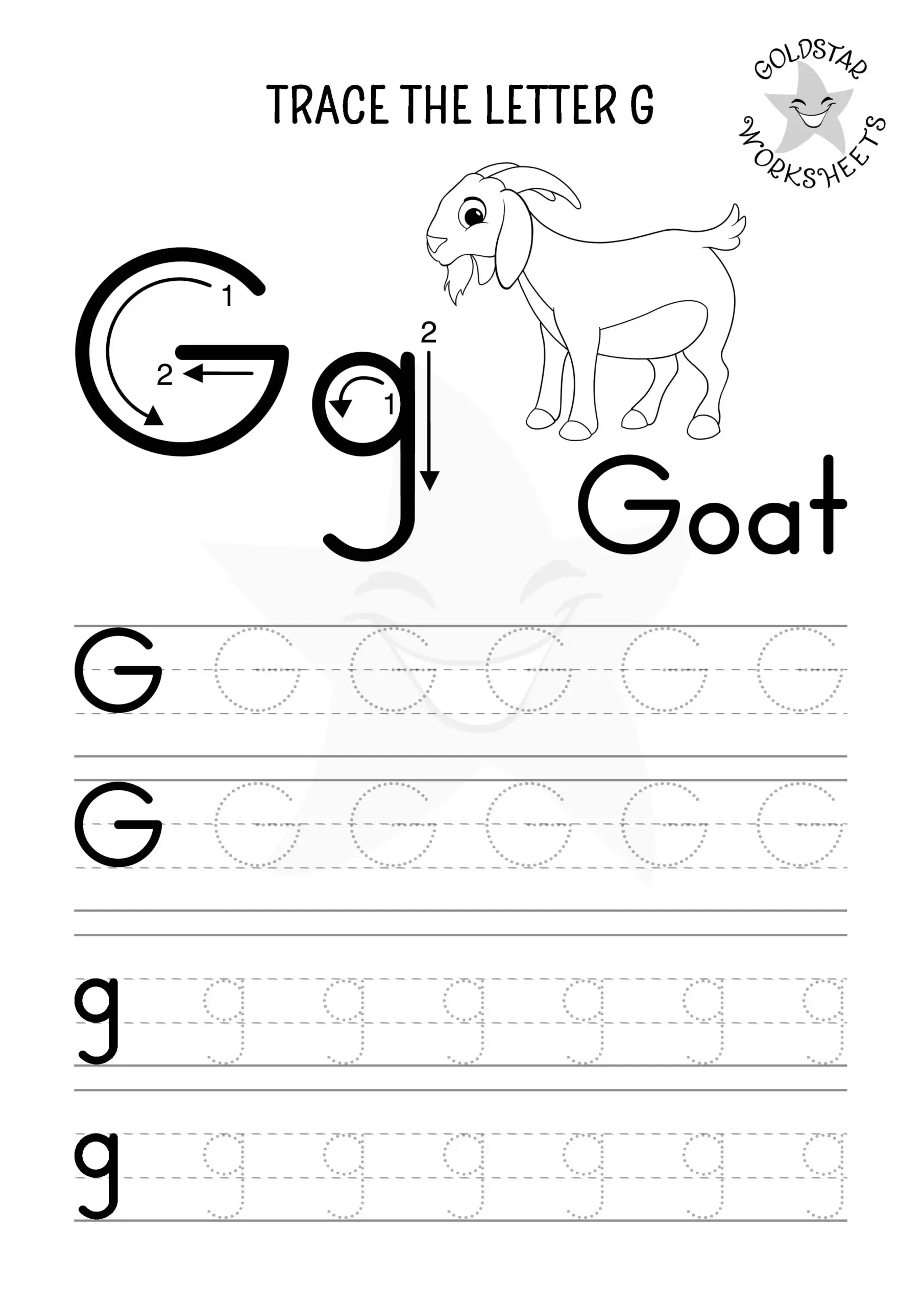 Free Printable Letter G Tracing Worksheets Goat amp Goose Fun 