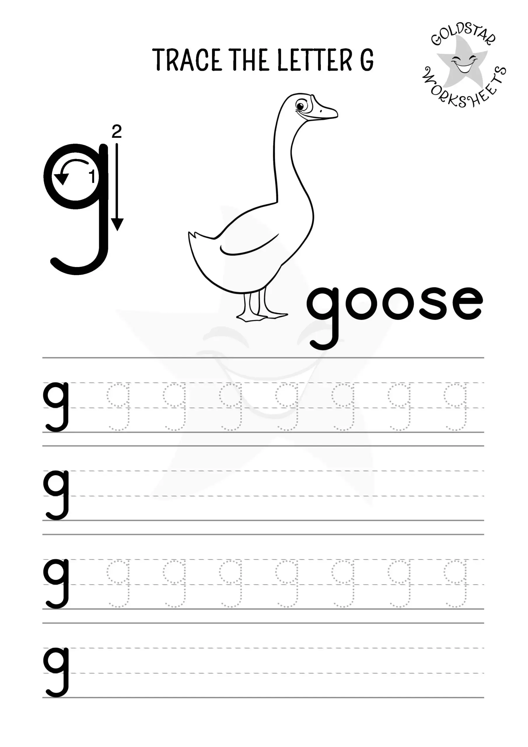 Free Printable Letter G Tracing Worksheets Goat amp Goose Fun 