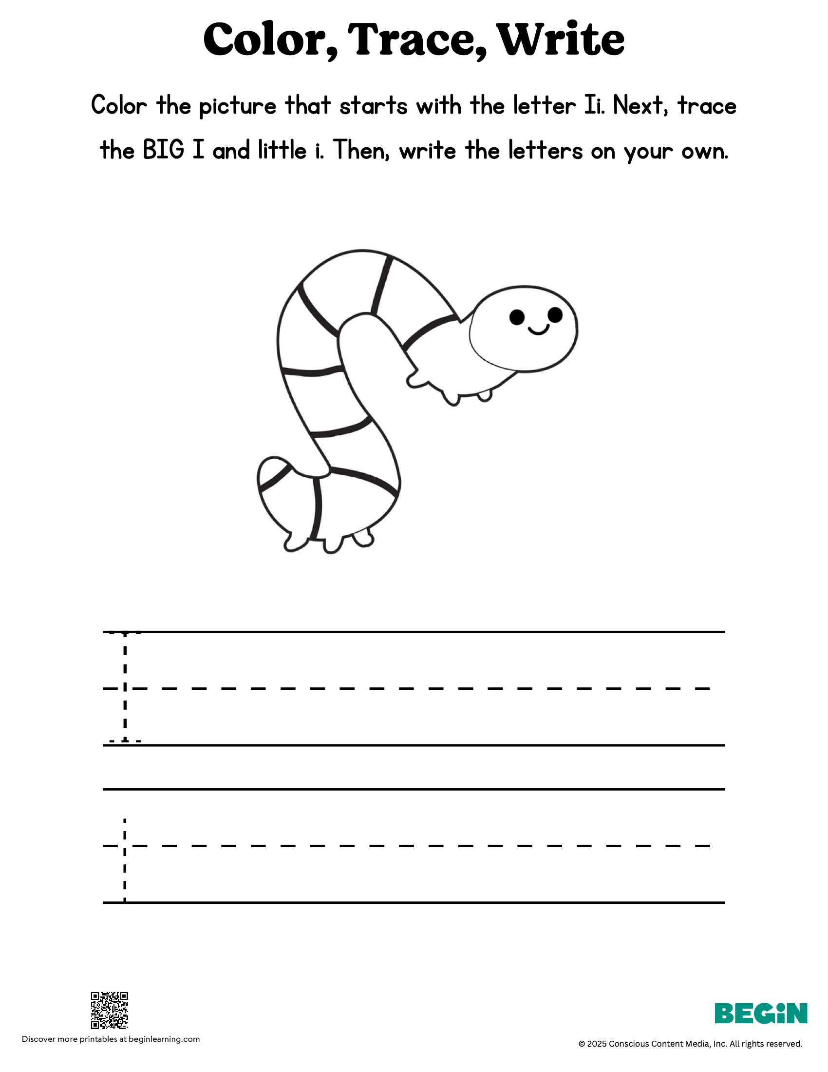 Free Printable Letter I Worksheets Begin Learning