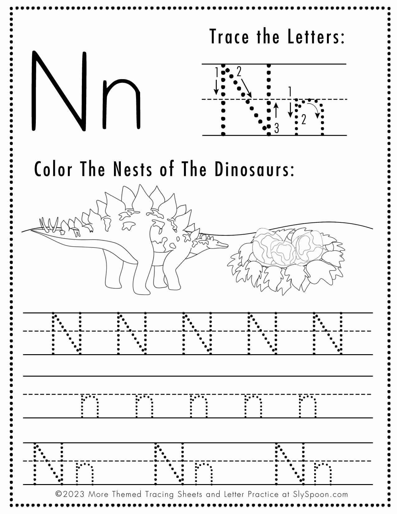 Capital Letter N Tracing Worksheets