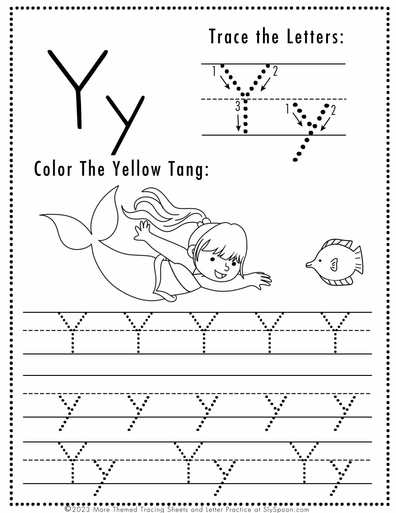 Free Printable Letter Y Worksheets Sly Spoon