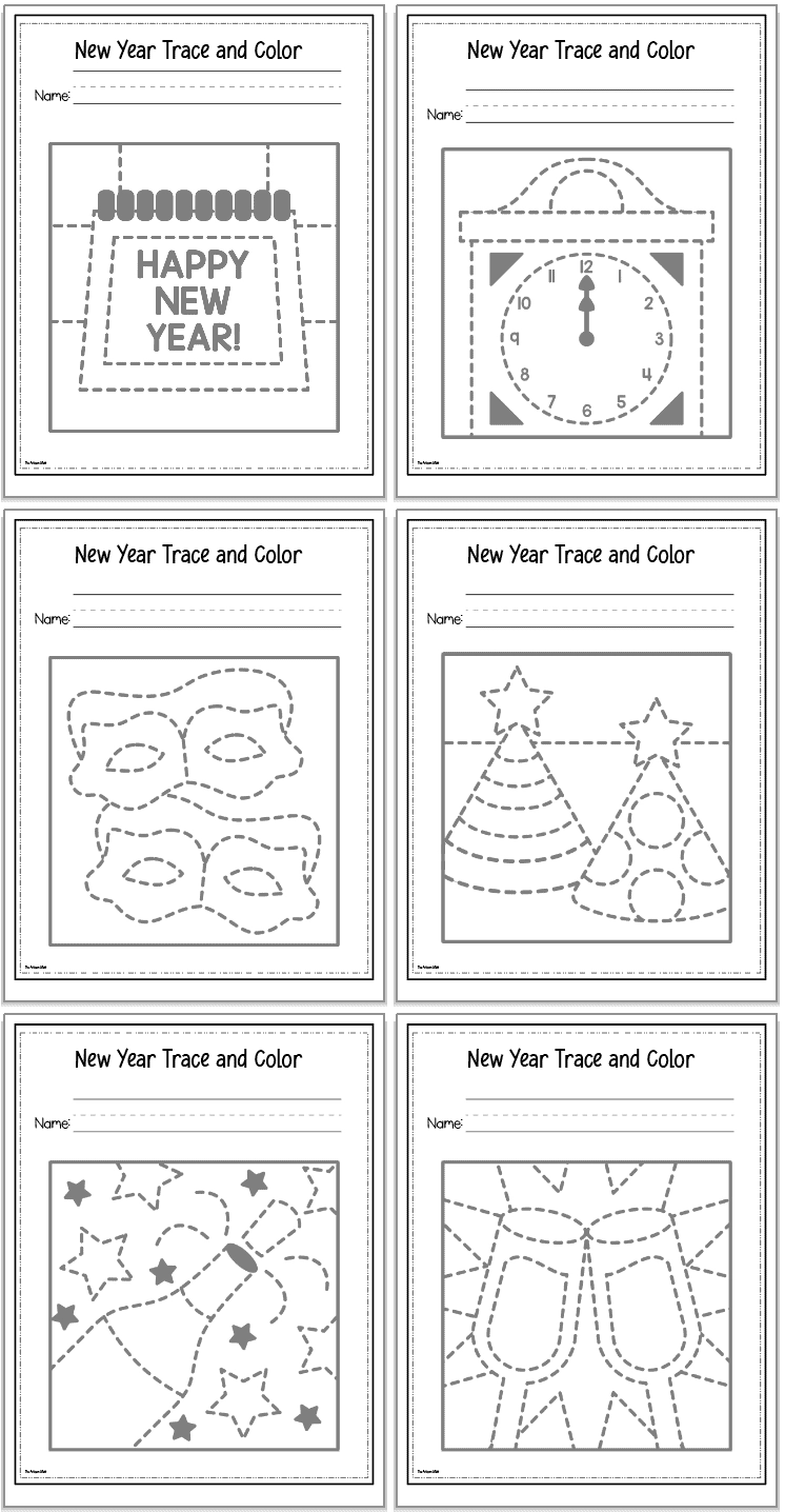 Free Printable New Year Tracing Worksheets The Artisan Life Free Printable New Year Tracing Worksheets The Artisan Life