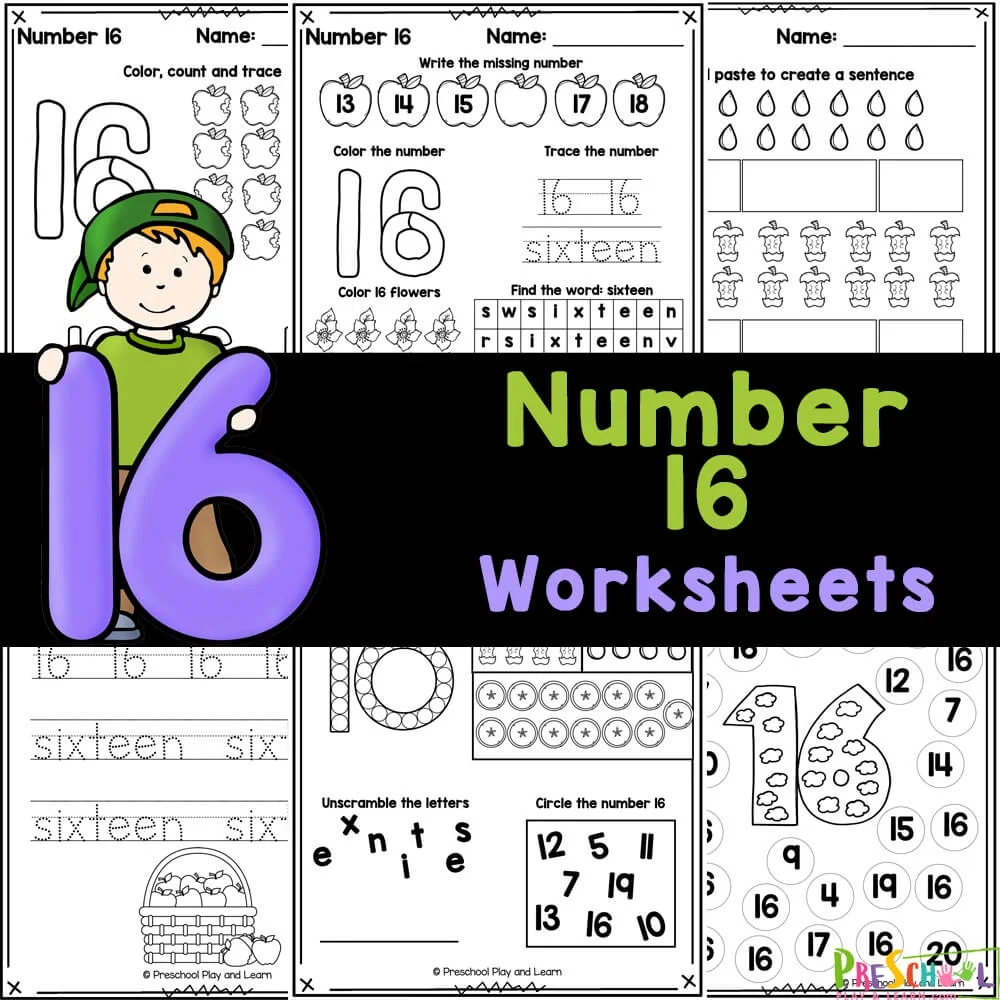 16 Tracing Worksheet