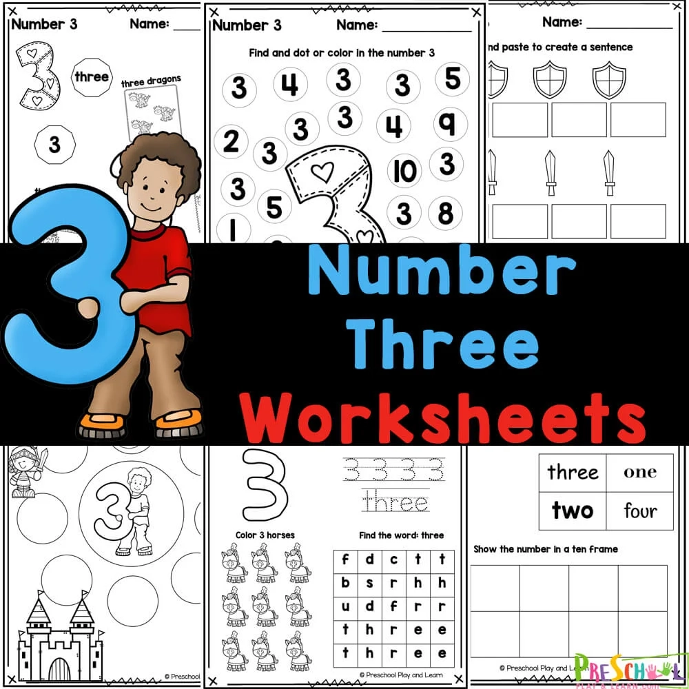 FREE Printable Number 3 Worksheets Counting amp Tracing FREE Printable Number 3 Worksheets Counting amp Tracing