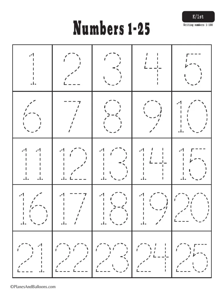 Free Printable Number Tracing Worksheets 1 100 PDF