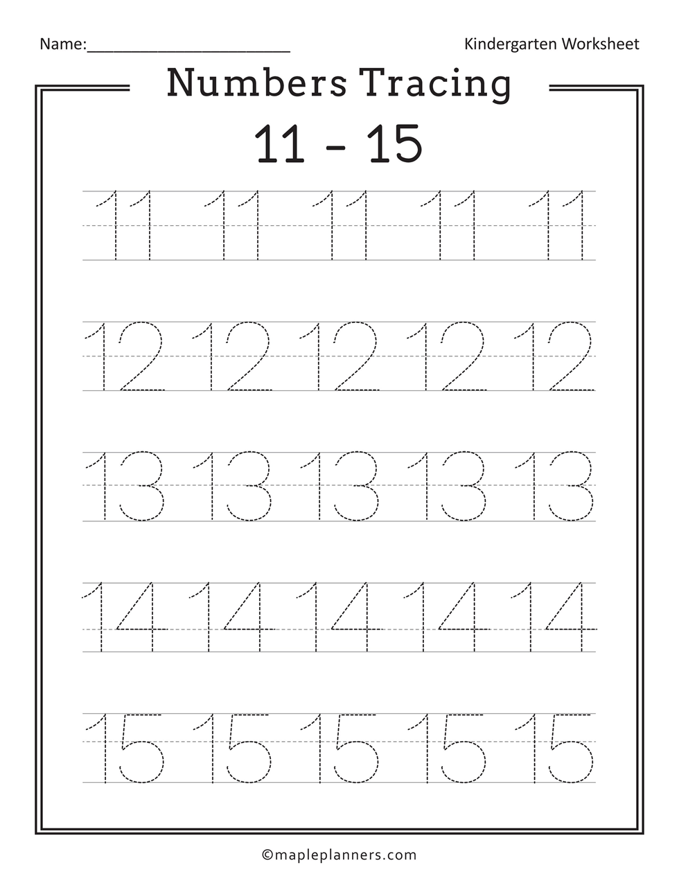Free Printable Numbers Tracing 1 20 Worksheets For Kids 