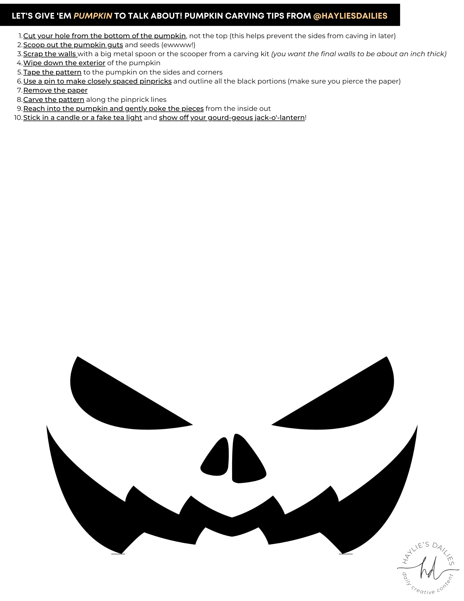 Free Printable Pumpkin Carving Patterns For The Most Boo tiful 
