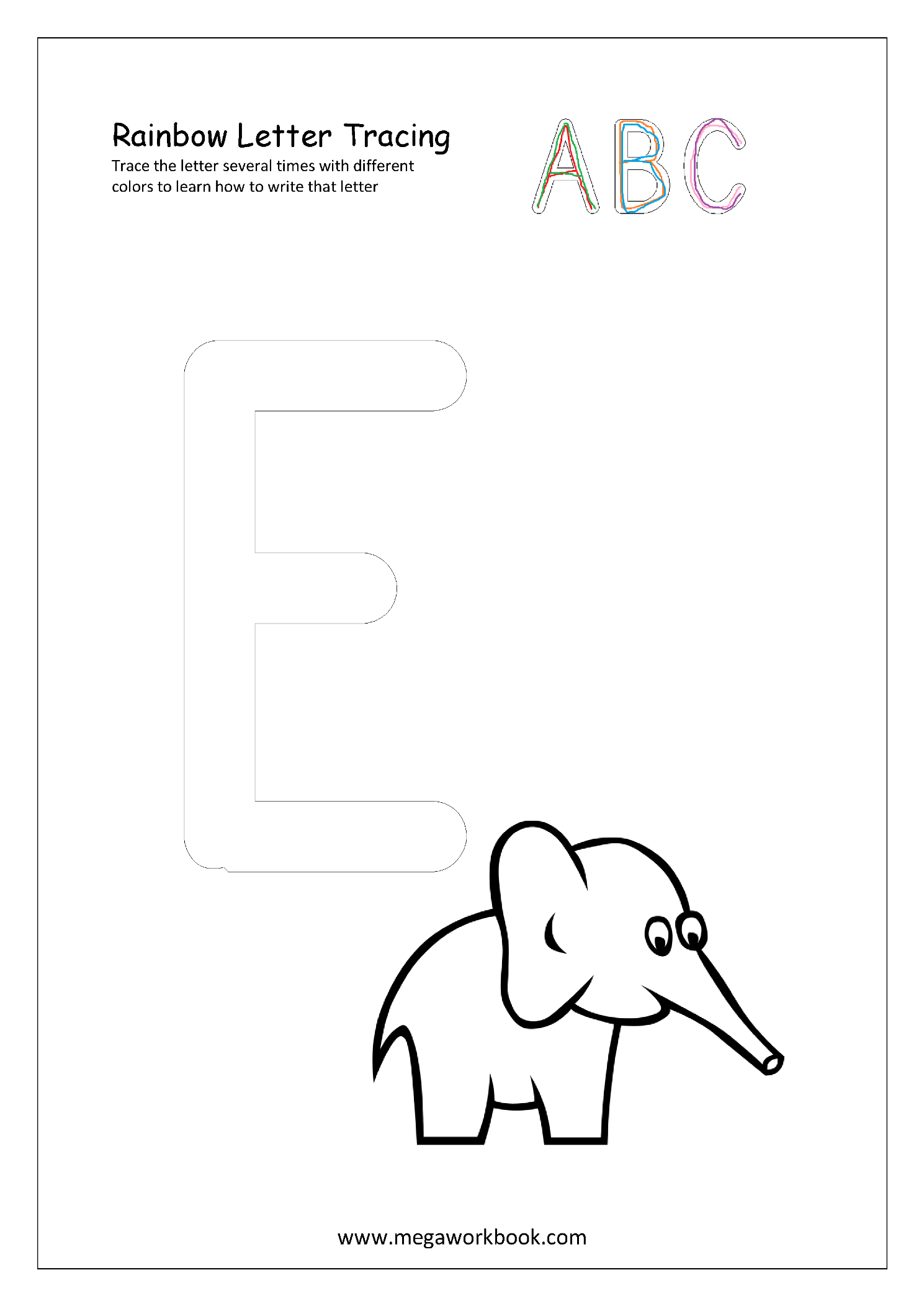 Free Printable Rainbow Writing Worksheets Rainbow Letter Tracing 