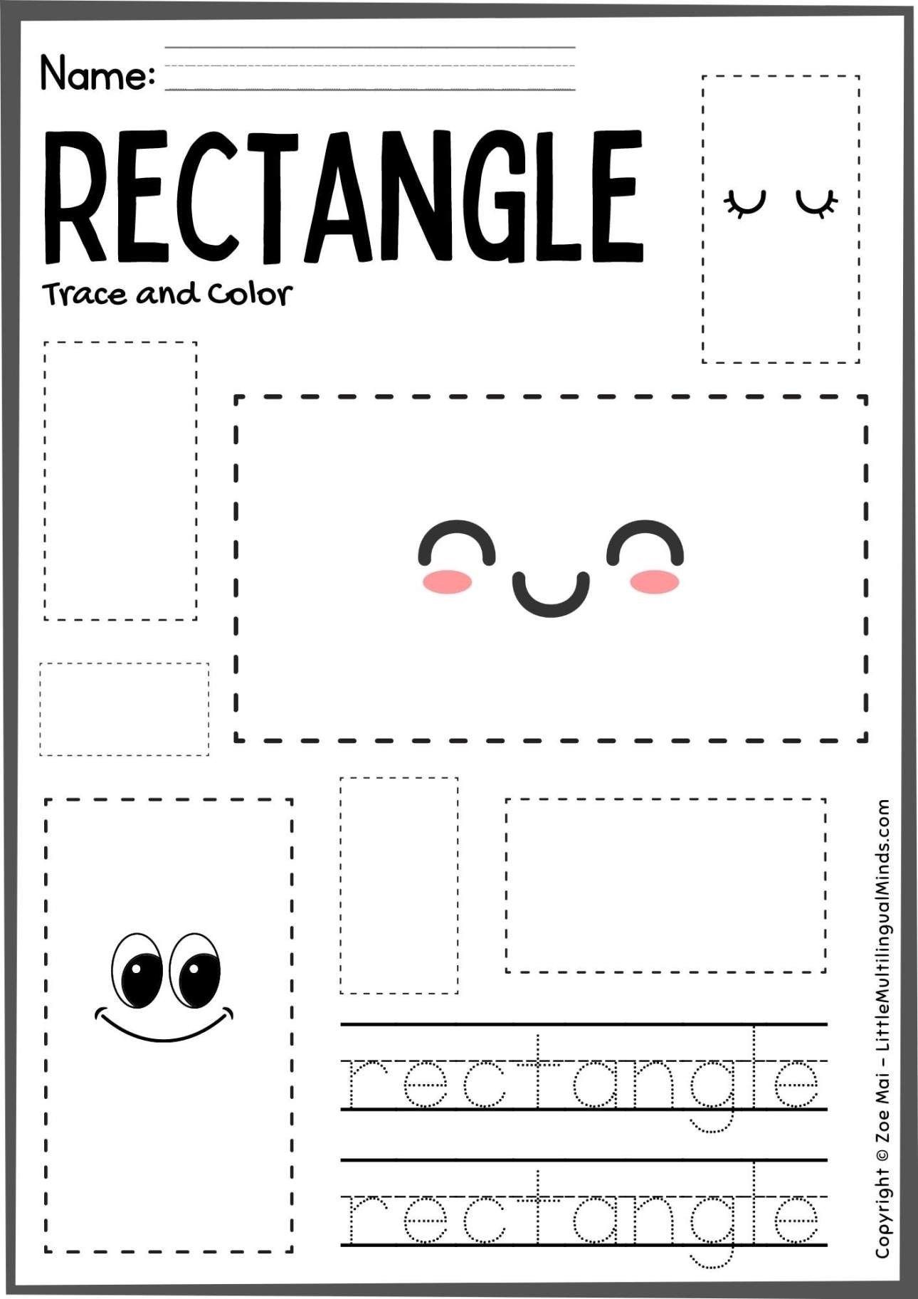 FREE Printable Rectangle Shape Worksheets For Preschool 