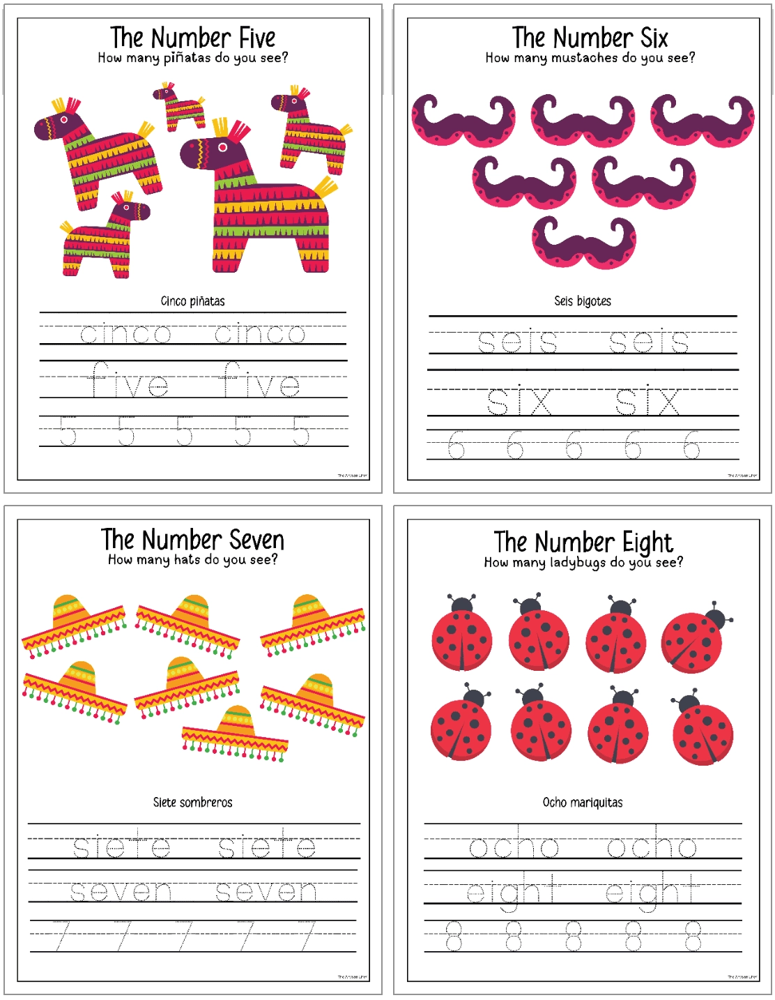 Free Printable Spanish Number Tracing Worksheets The Artisan Life