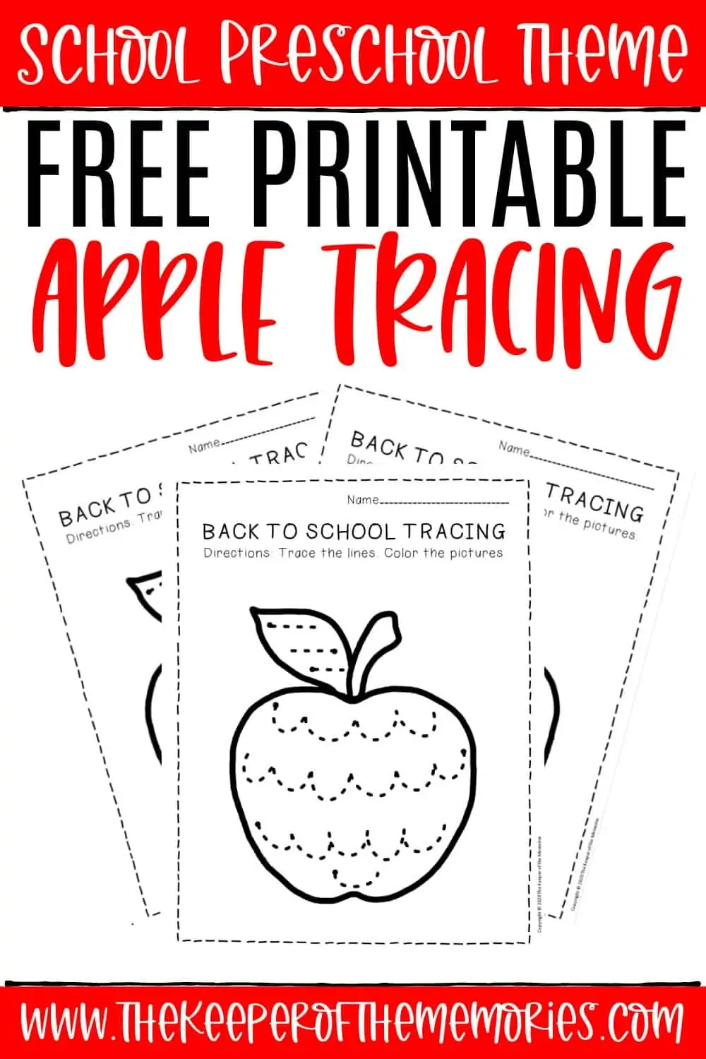 Free Printable Tracing Back To School Preschool Worksheets The 