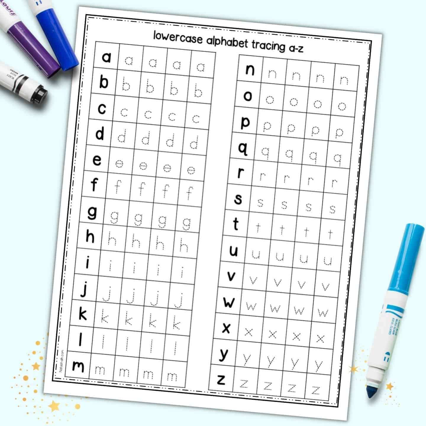 Tracing Alphabet Lowercase Worksheets