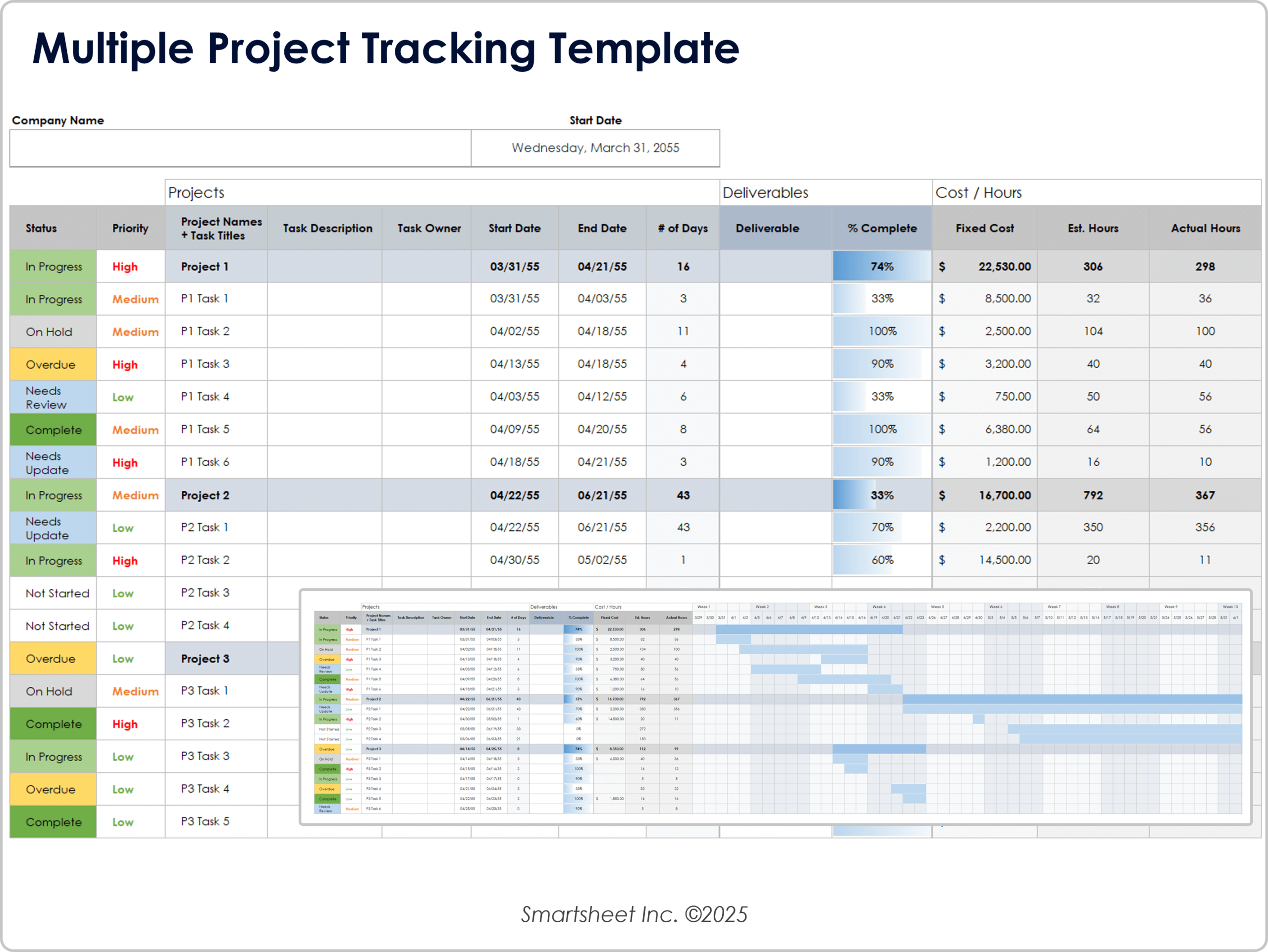 Free Project Tracking Templates All Formats