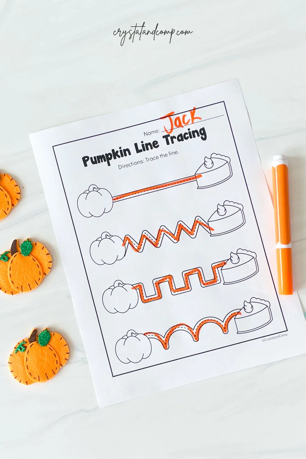Free Pumpkin Line Tracing Printables For Preschoolers