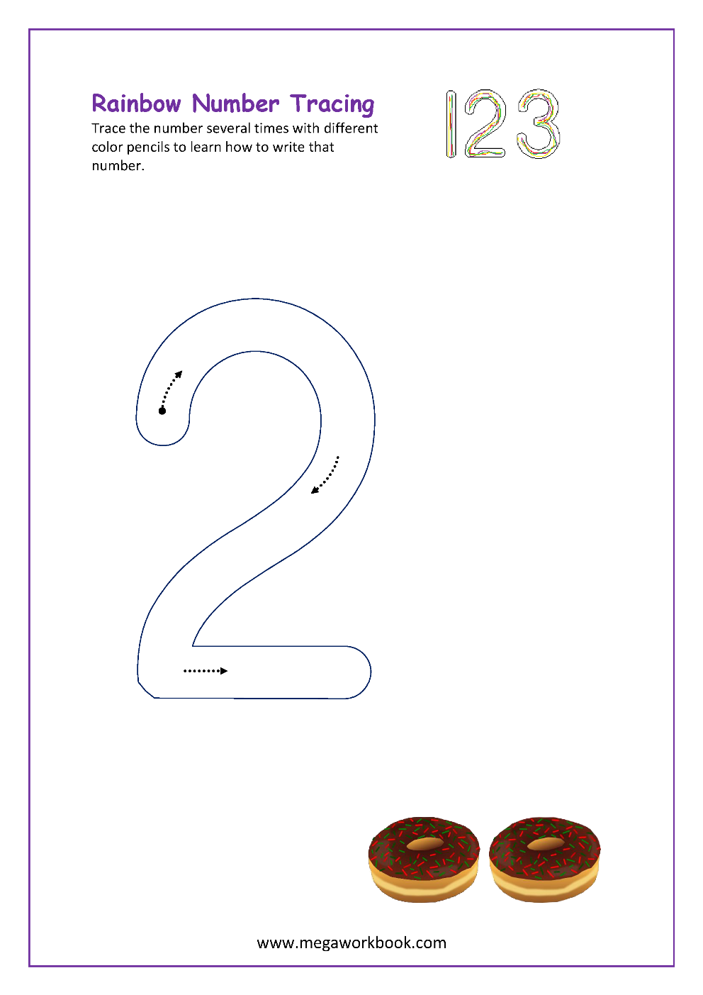 Free Rainbow Number Tracing Worksheets 1 10 Rainbow Writing 