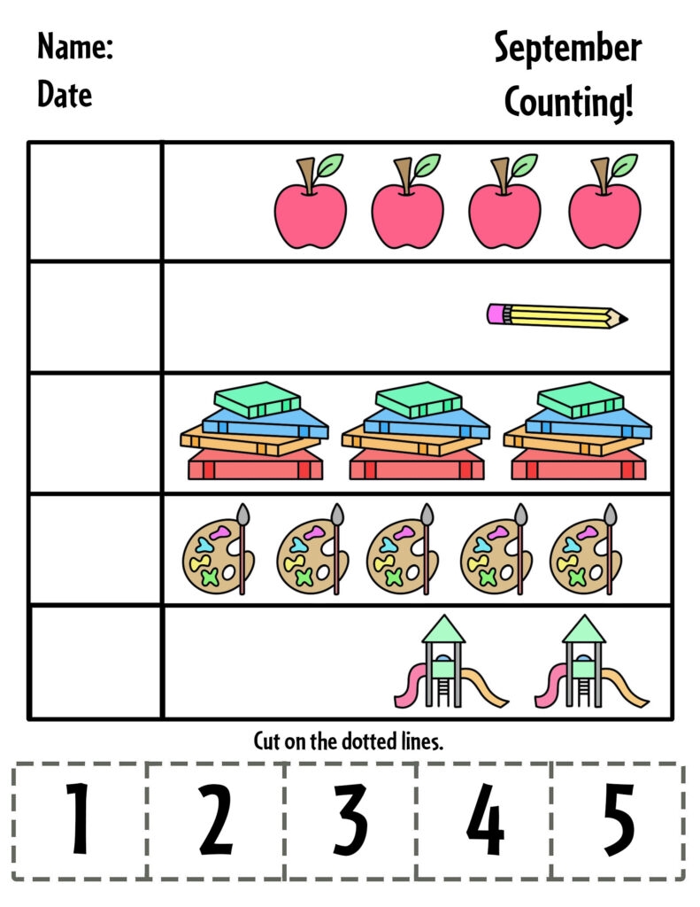 FREE September Worksheets For Preschool The Hollydog Blog