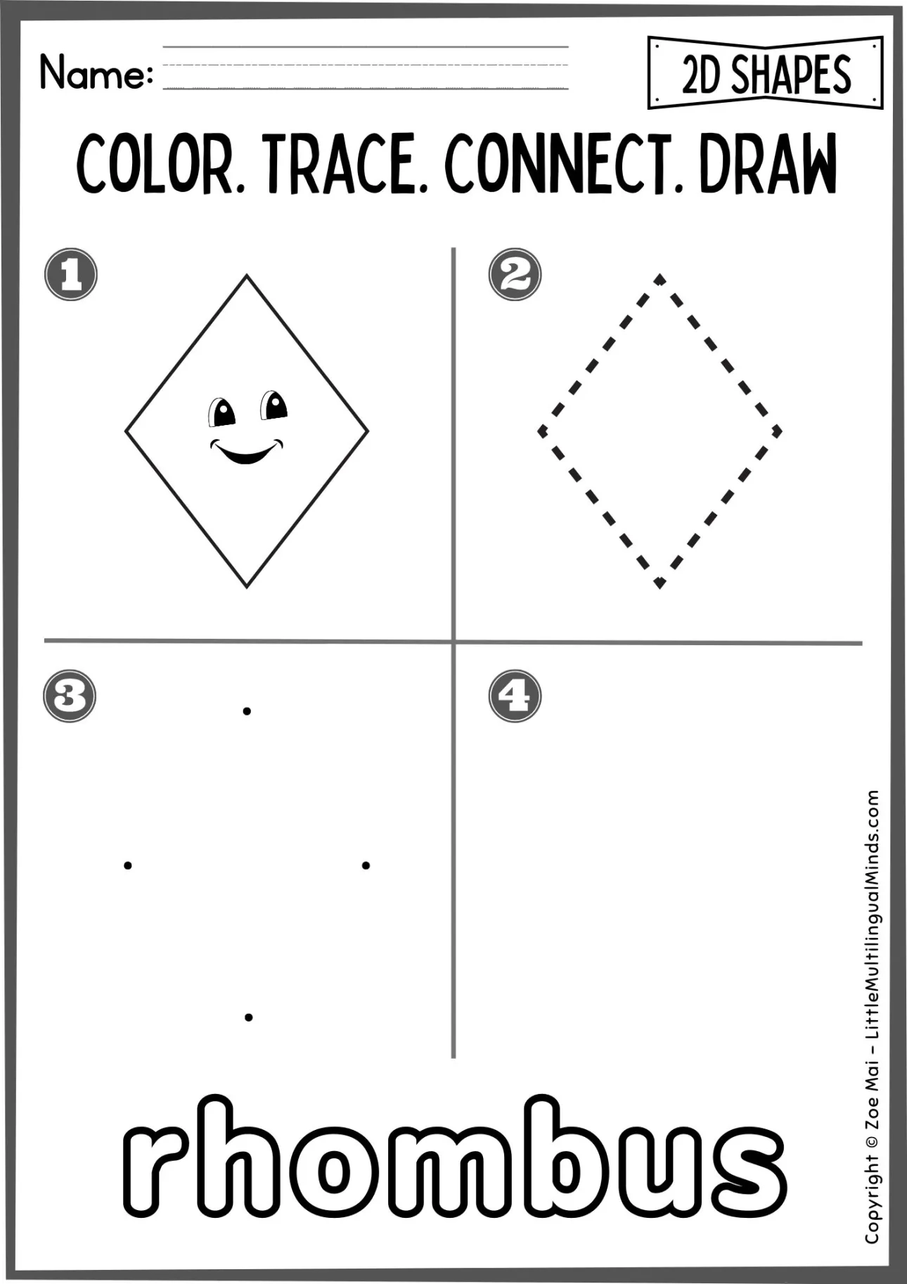 Free Shape Tracing Worksheets Preschool And Kindergarten