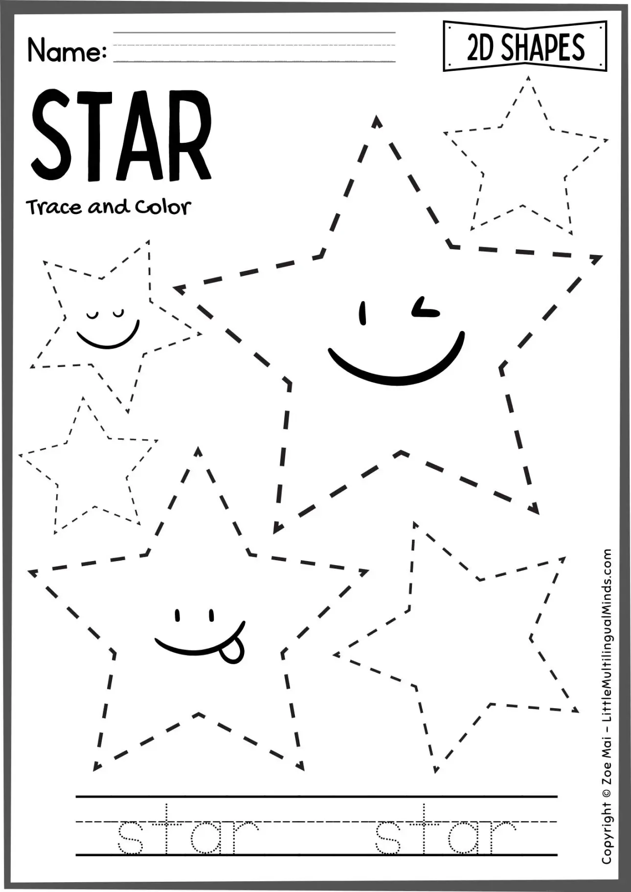 Free Shape Tracing Worksheets Preschool And Kindergarten