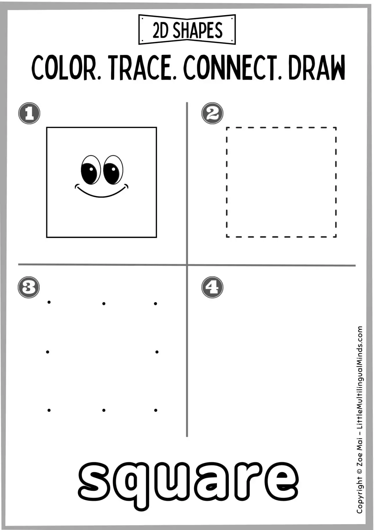 Free Shape Tracing Worksheets Preschool And Kindergarten