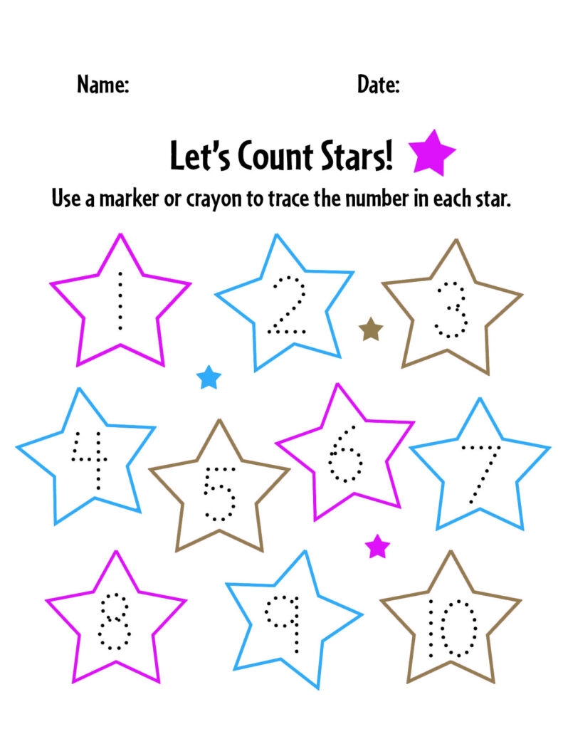 Free Star Worksheets For Preschool The Hollydog Blog
