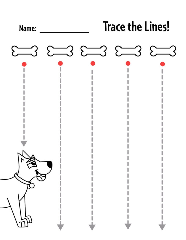 Vertical Lines Tracing Worksheets