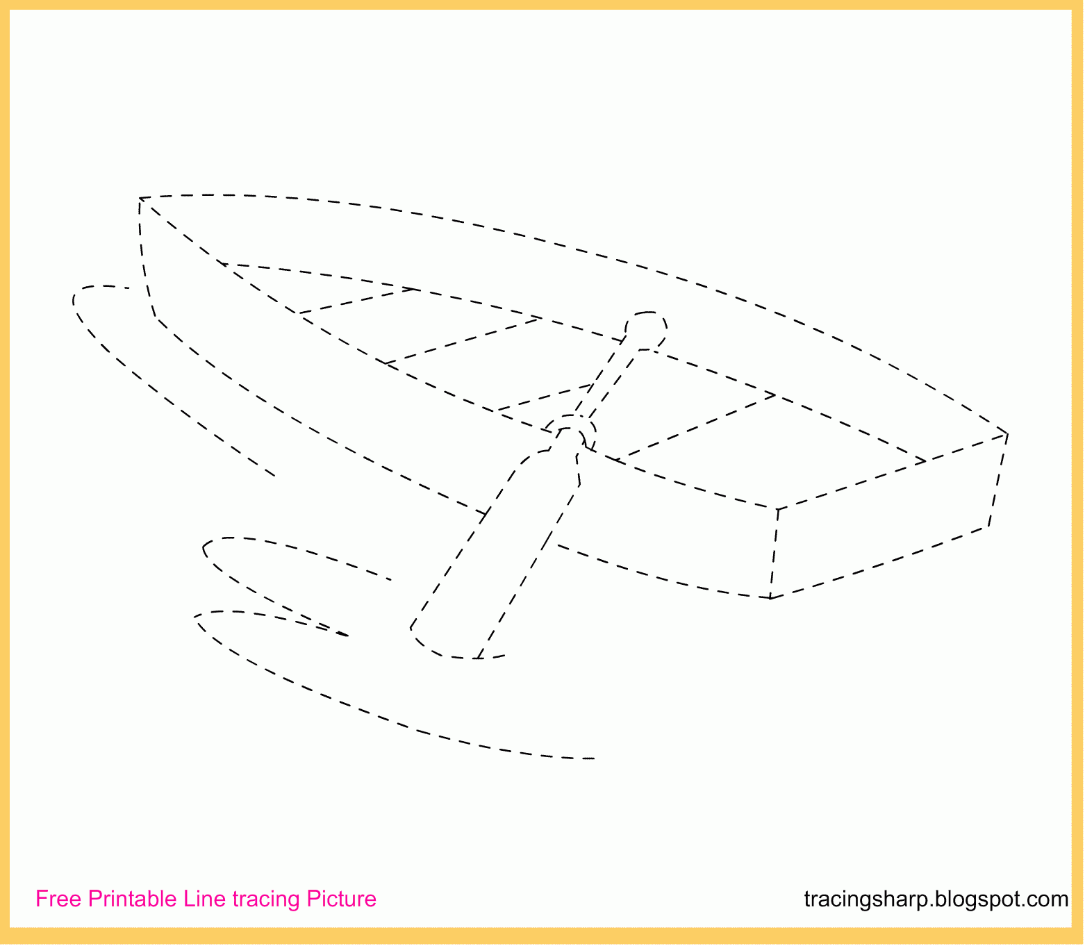 Free Tracing Line Printable Boat Tracing Picture