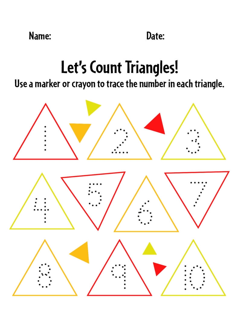Free Triangle Worksheets For Preschool The Hollydog Blog